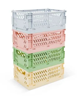 coincasa Cesti E Organizer|Scatola pieghevole portaoggetti in plastica Verde chiaro