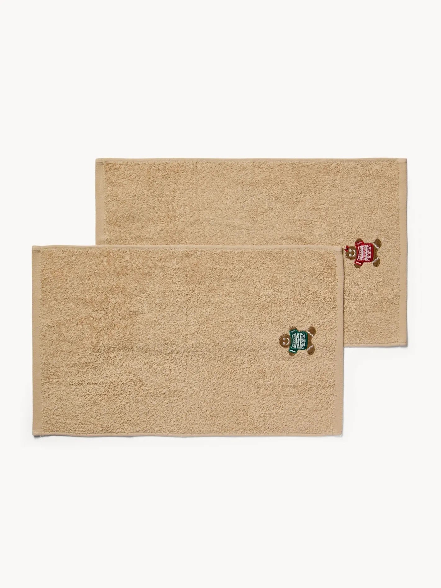 Asciugamani|Bagno|Set 2 asciugamani in spugna di cotone per Lui&Lei Beige