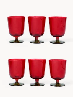 coincasa Bicchieri E Calici|Set 6 calici bassi in vetro spruzzato Rosso