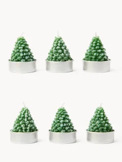 coincasa Candele E Diffusori|Candele Natalizie|Set 6 candeline ad albero di Natale Verde