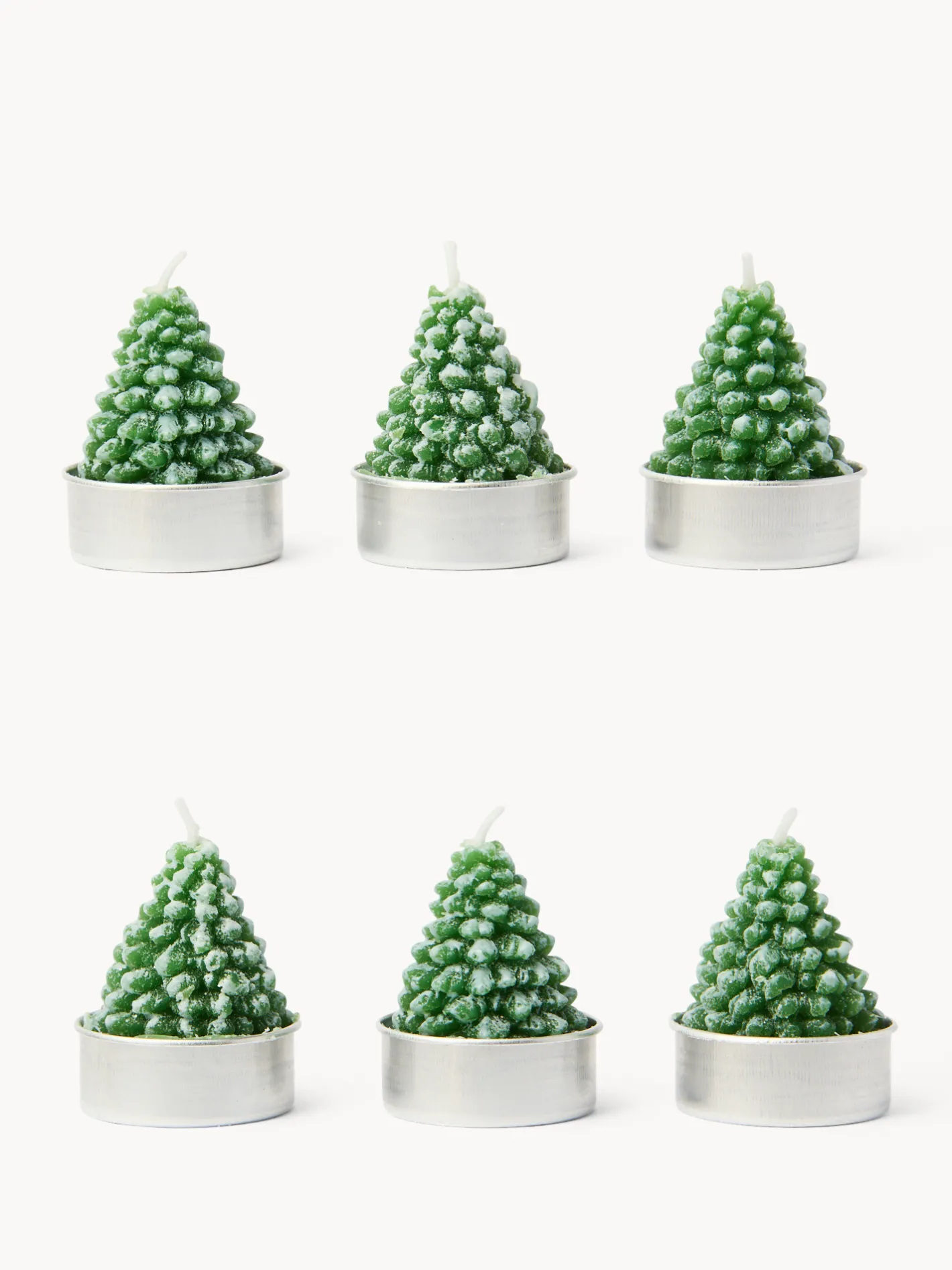 coincasa Candele E Diffusori|Candele Natalizie|Set 6 candeline ad albero di Natale Verde