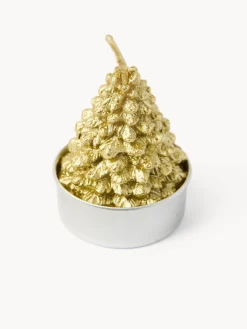 coincasa Candele E Diffusori|Candele Natalizie|Set 6 candeline ad albero di Natale Oro
