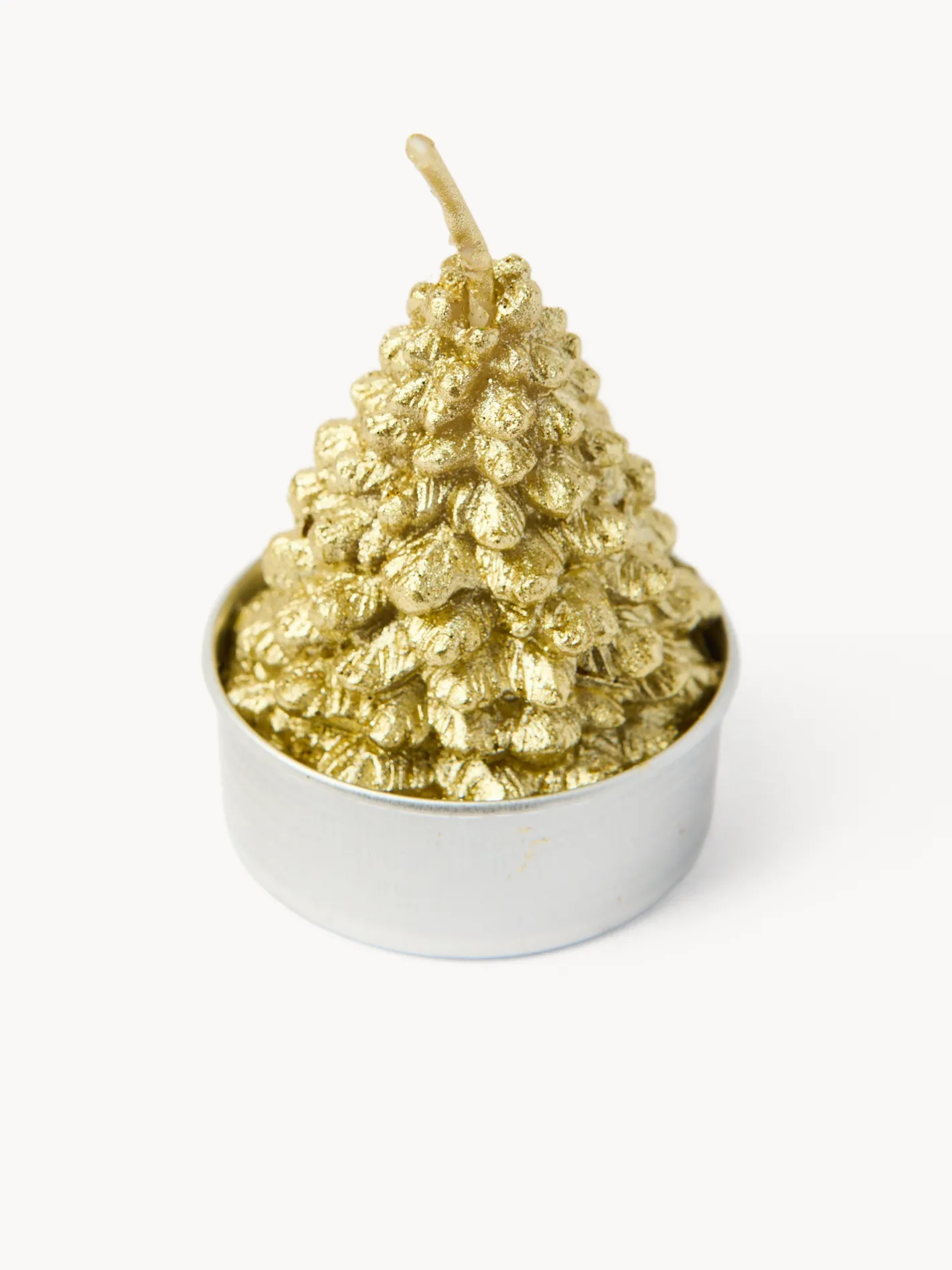 coincasa Candele E Diffusori|Candele Natalizie|Set 6 candeline ad albero di Natale Oro