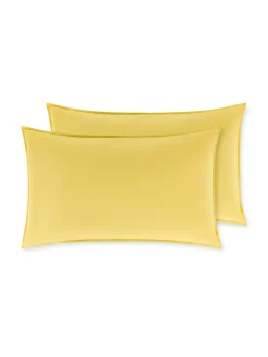 society limonta Biancheria Da Letto|Federe E Copricuscini|Set 2 federe percalle di cotone stampato Special Capsule SOCIETY Made in Italy per Coincasa Giallo limone