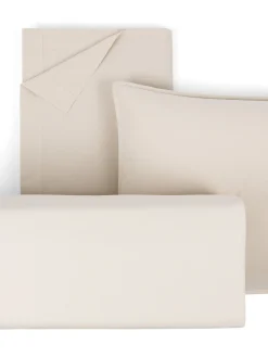 society limonta Federe E Copricuscini|Biancheria Da Letto|Set 2 federe percalle di cotone stampato Special Capsule SOCIETY Made in Italy per Coincasa Beige