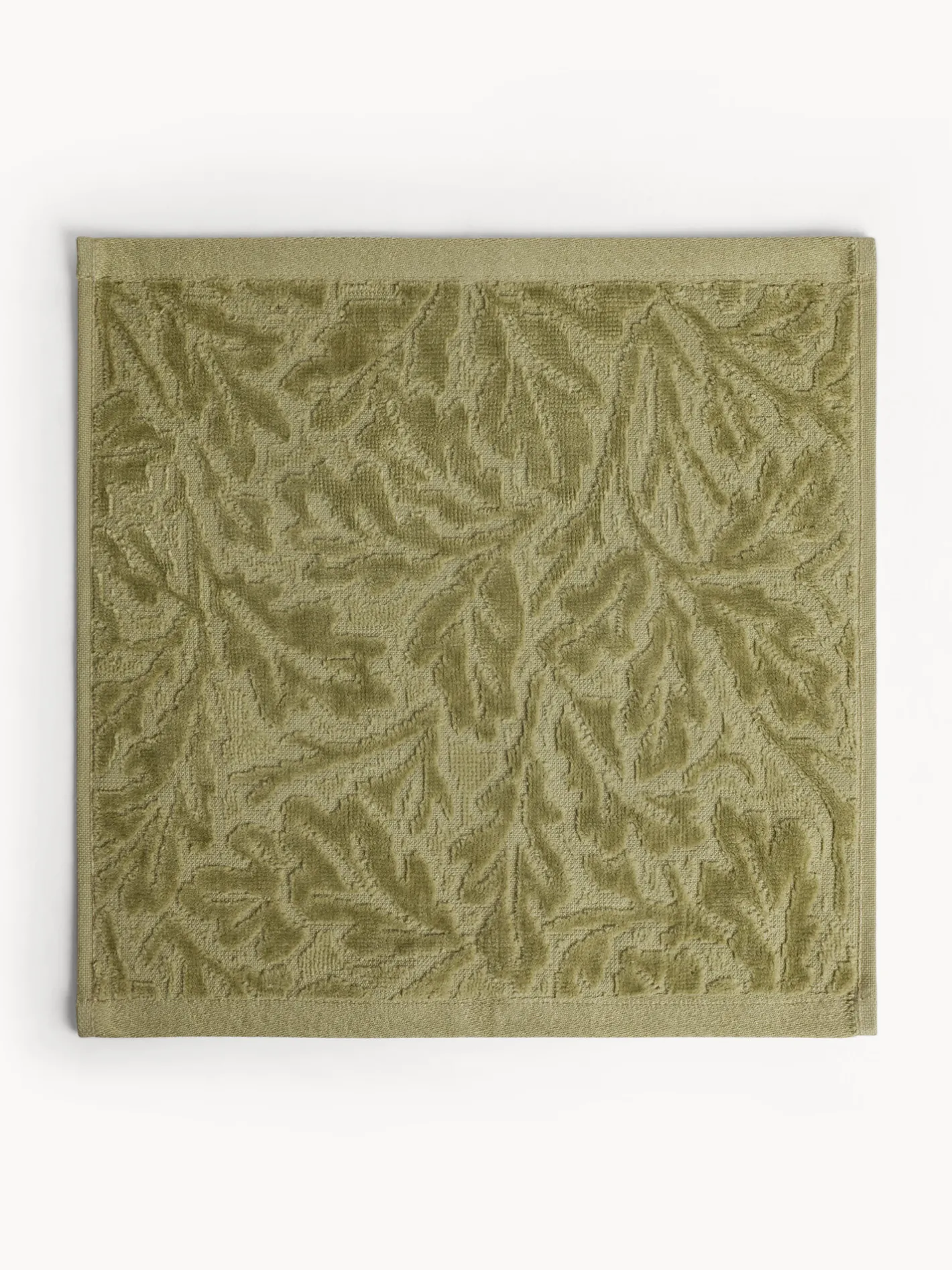 coincasa Asciugamani|Set 2 lavette in cotone velour motivo in rilievo Verde