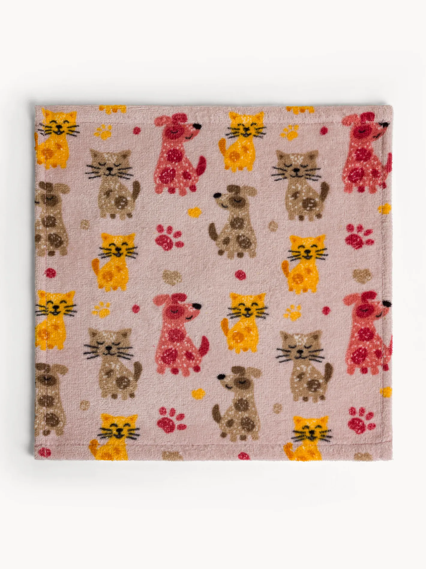 coincasa Asciugamani|Set 2 lavette in cotone velour stampa animaletti Rosa