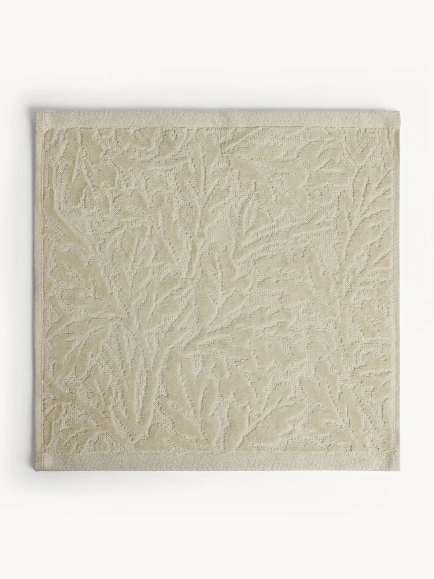 coincasa Asciugamani|Set 2 lavette in cotone velour motivo in rilievo Bianco avorio