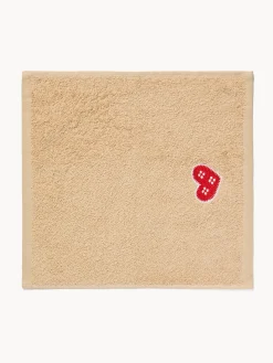 Asciugamani|Bagno|Set 3 lavette in spugna di cotone ricamo natalizio Bianco