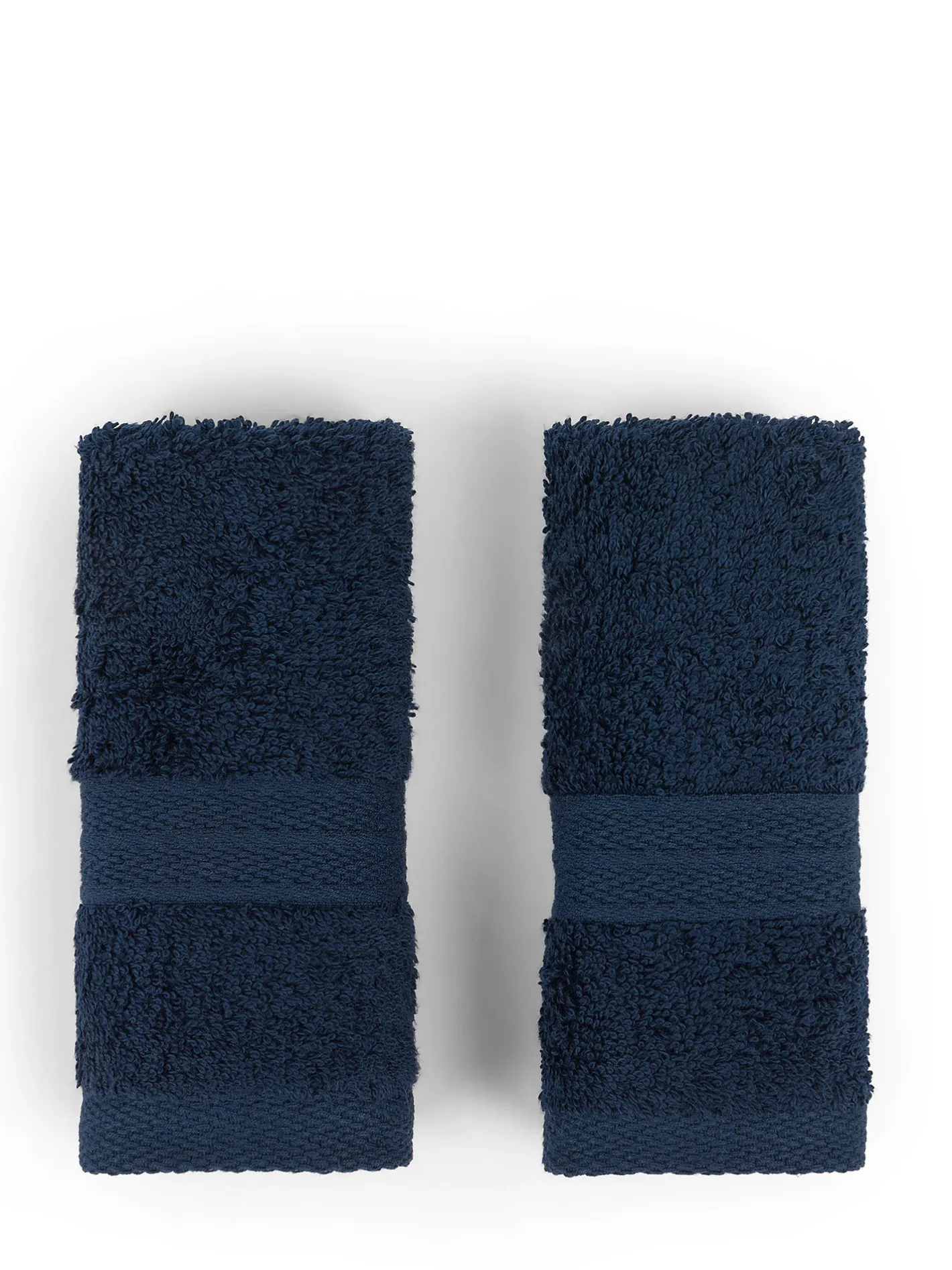 coincasa Asciugamani|Biancheria Bagno|Set 2 lavette puro cotone tinta unita Zefiro Blu scuro