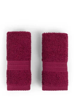 coincasa Asciugamani|Biancheria Bagno|Set 2 lavette puro cotone tinta unita Zefiro Rosso ciliegia