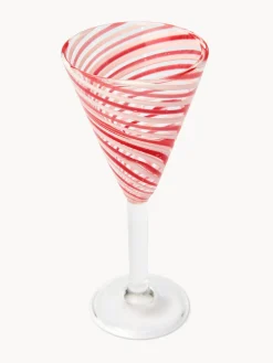 coincasa Bicchieri E Calici|Bicchieri E Calici Natalizi|Set 6 mini calici in vetro borosilicato a righe Trasparente