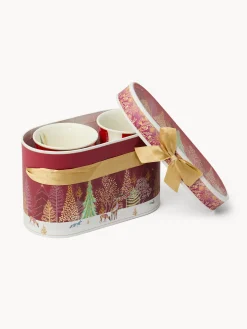 coincasa Tazze, Mug E Tazzine|Tazze, Mug E Tazzine Natalizie|Set 2 mug in new bone china alci vintage Rosso