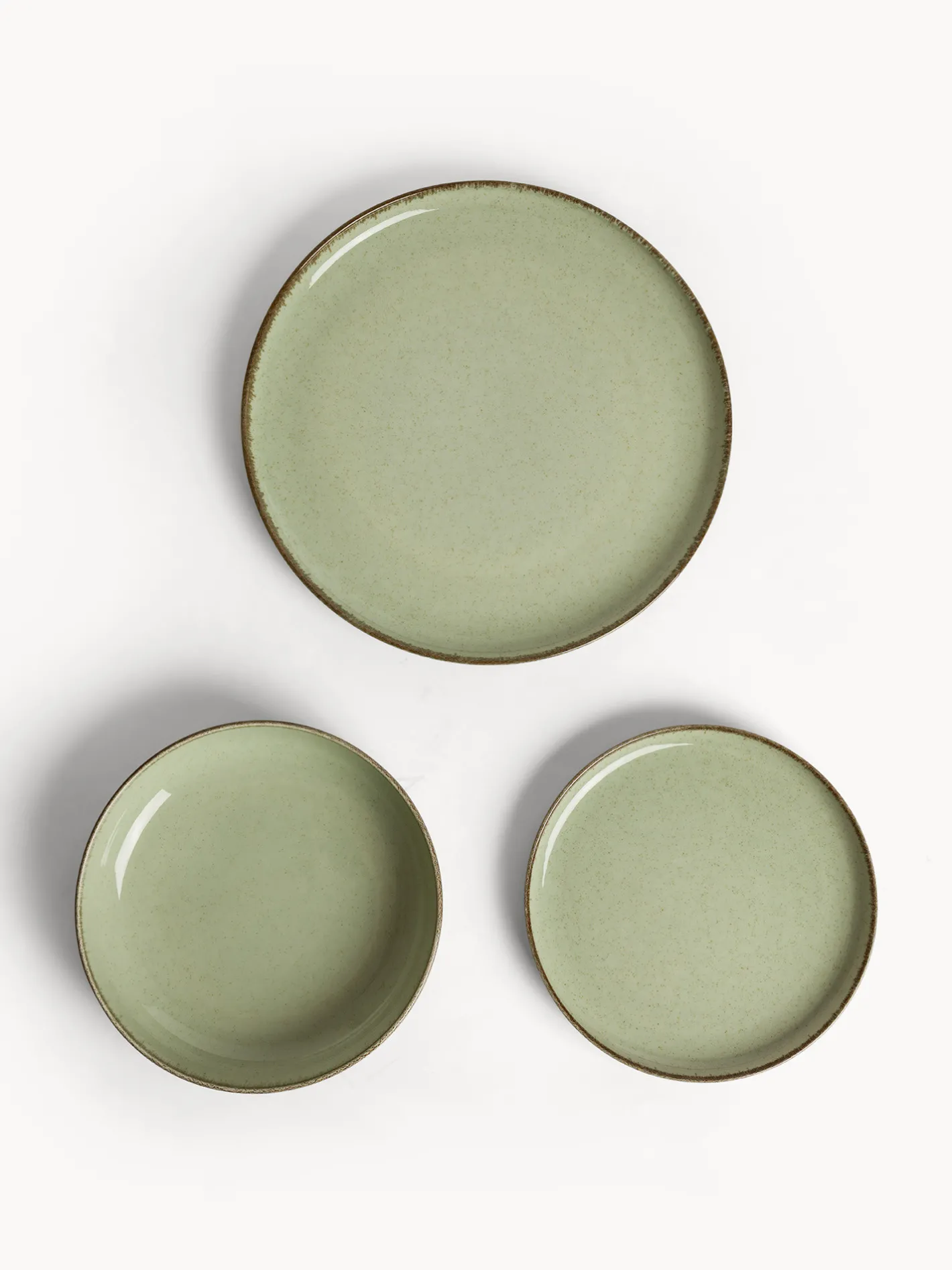 coincasa Piatti|Set 12 piatti in porcellana Verde