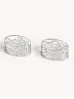 coincasa Accessori E Utensili Cucina|Set 2 portatovaglioli in silver plated Grigio