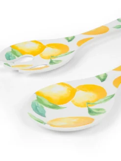 coincasa Picnic E Tempo Libero|Set 2 posate melammina motivo limoni Bianco