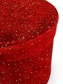 coincasa Altre Decorazioni Natalizie|Set 3 scatole effetto velluto Rosso