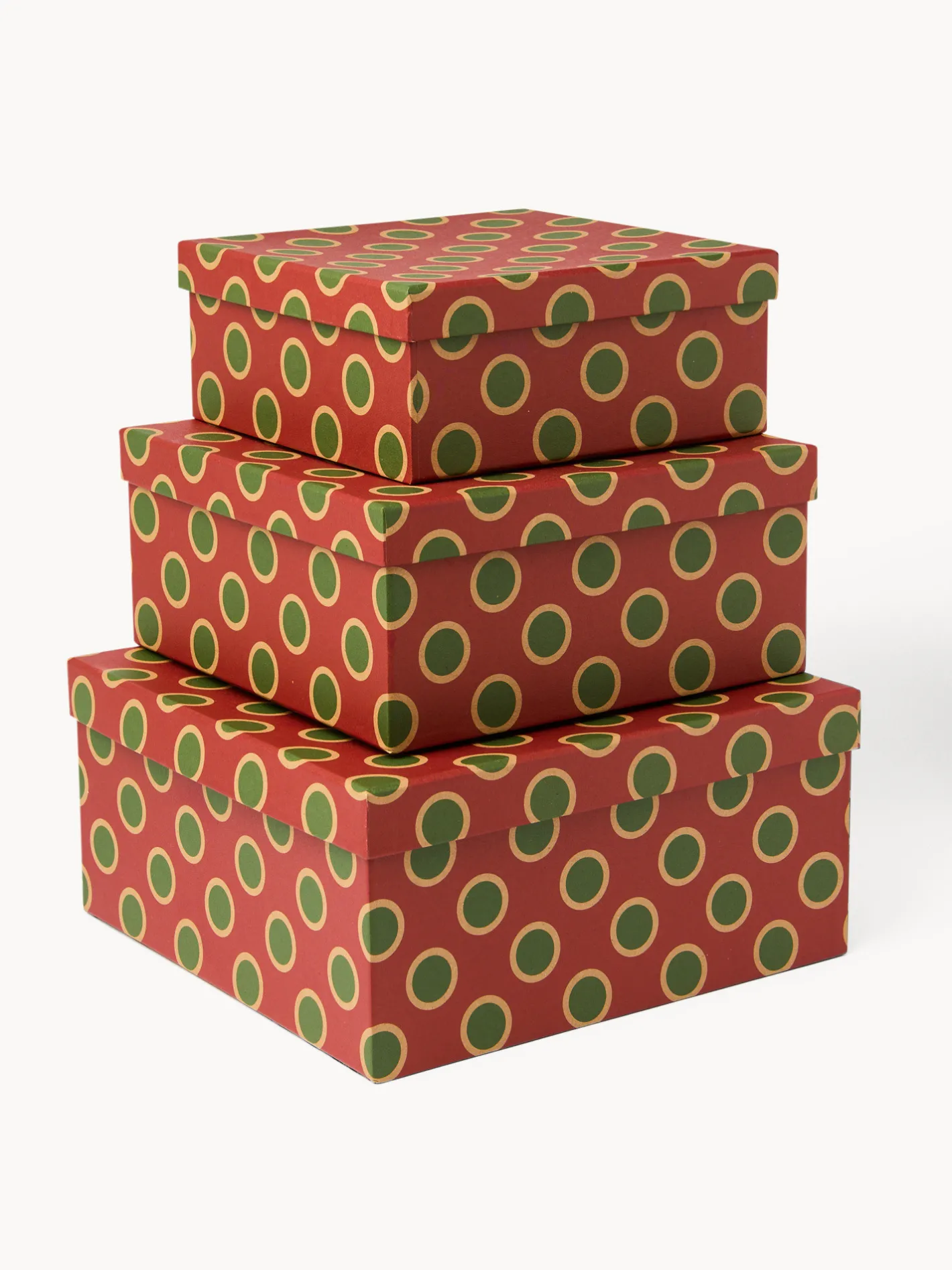 coincasa Altre Decorazioni Natalizie|Set 3 scatole quadrate Rosso