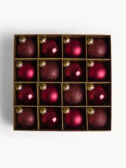 coincasa Palline|Set 16 sfere in vetro Rosso