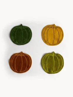 coincasa Accessori E Utensili Cucina|Set 2 sottobicchieri in velluto a forma di zucca Multicolor