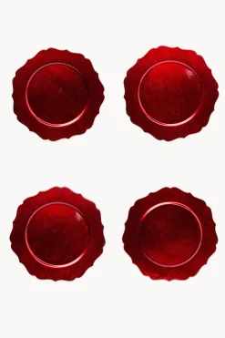 coincasa Accessori E Utensili Cucina|Set 4 sottobicchieri bordo ondulato Rosso