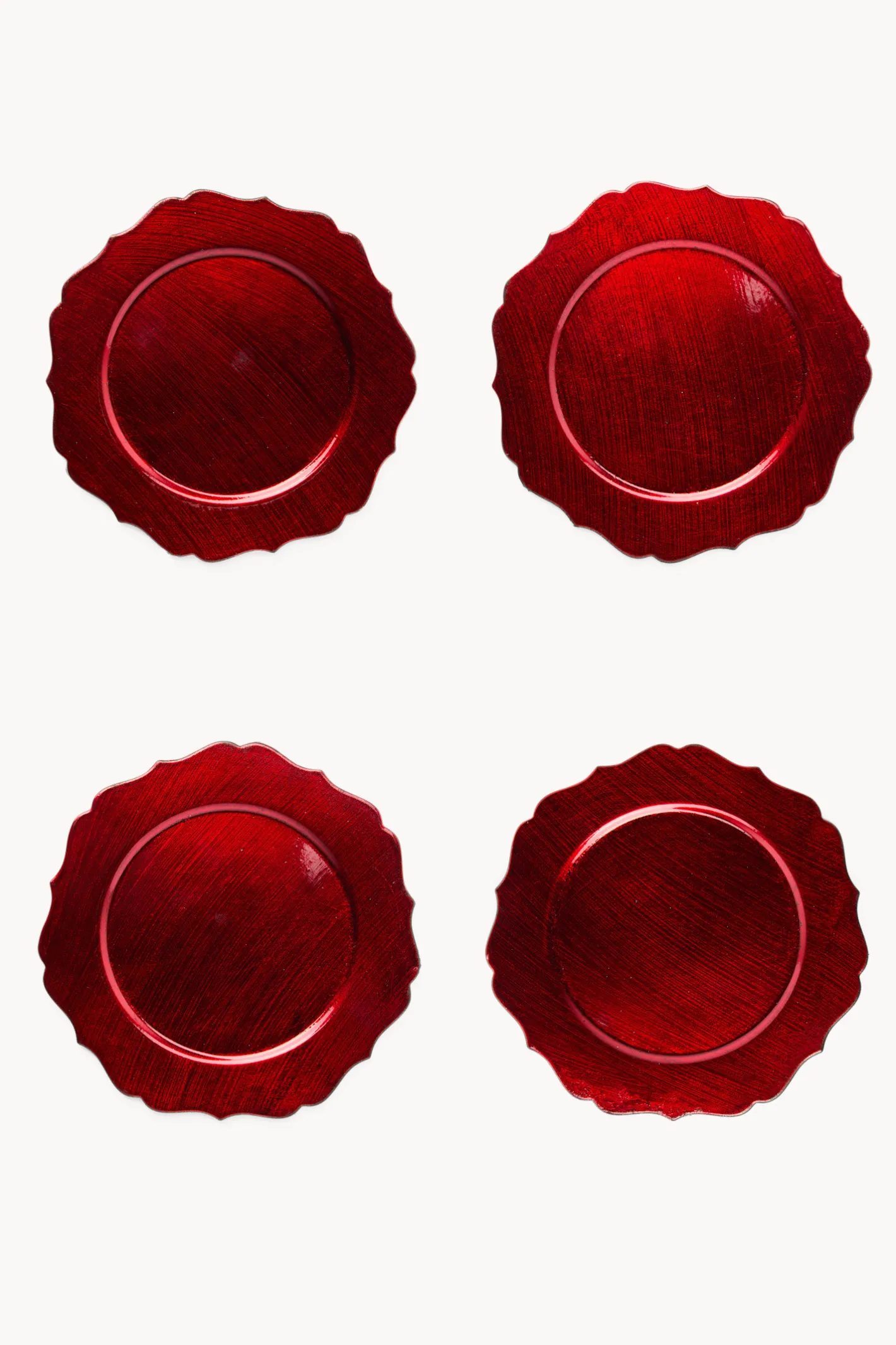 coincasa Accessori E Utensili Cucina|Set 4 sottobicchieri bordo ondulato Rosso