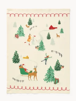 coincasa Grembiuli E Strofinacci|Strofinacci E Presine Natalizie|Set 2 strofinacci con box regalo Multicolor