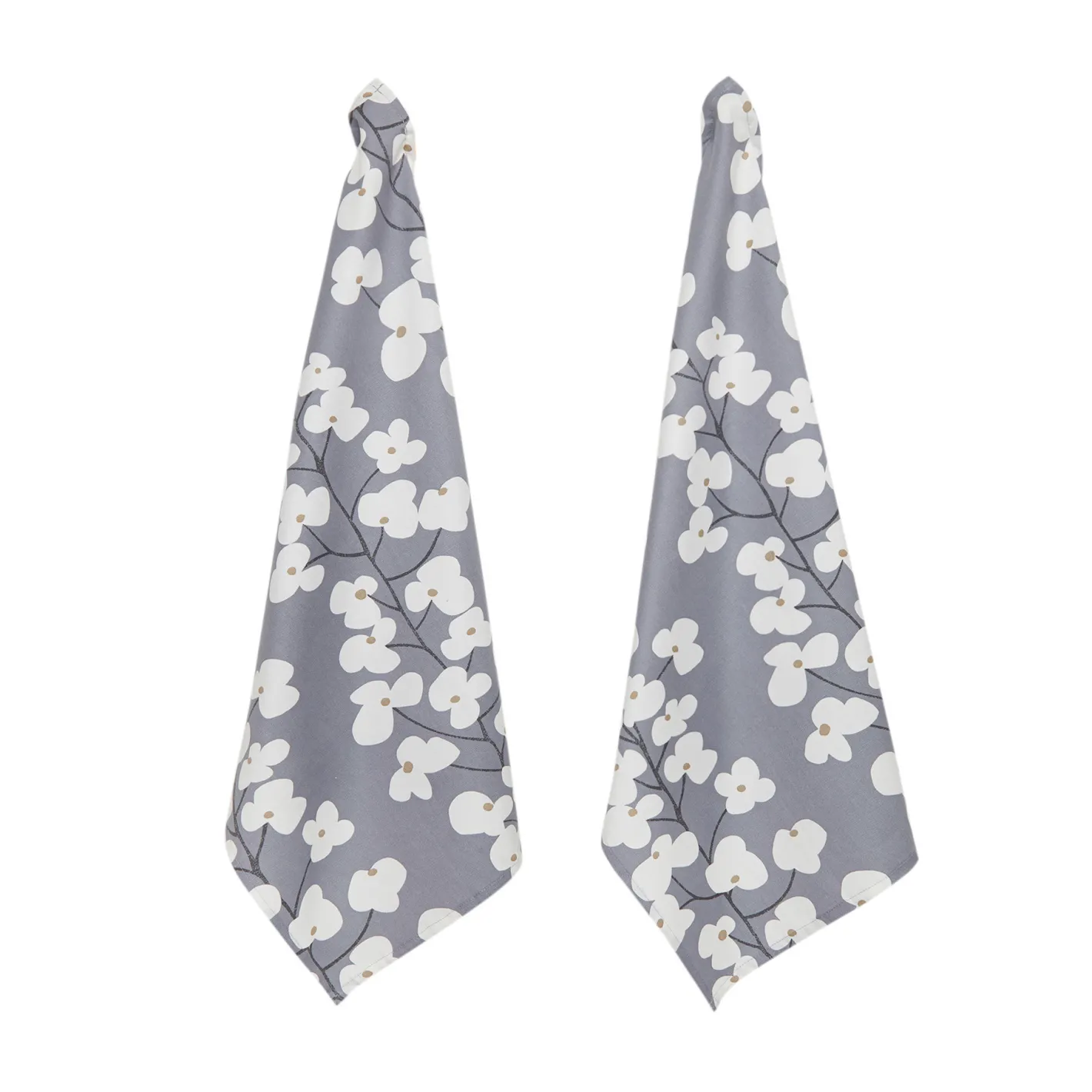 coincasa Grembiuli E Strofinacci|Set 2 strofinacci cotone stampa fiori Bianco/Blu