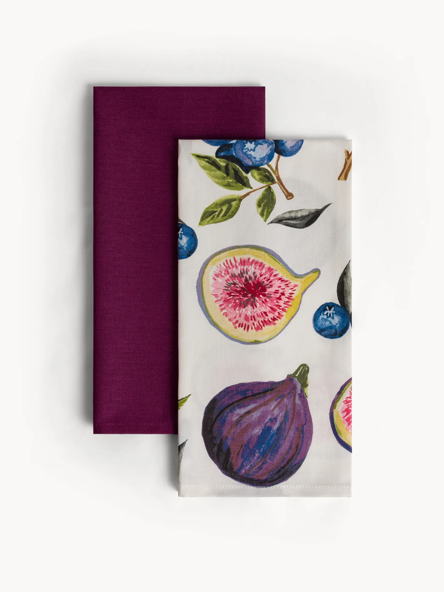 coincasa Biancheria Da Tavola|Grembiuli E Strofinacci|Set 2 strofinacci in panama di puro cotone Viola