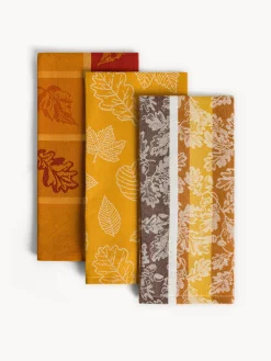 coincasa Biancheria Da Tavola|Grembiuli E Strofinacci|Set 3 strofinacci in puro cotone jacquard Giallo