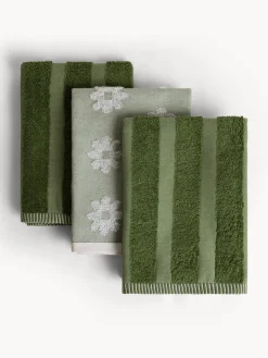 coincasa Biancheria Da Tavola|Grembiuli E Strofinacci|Set 3 strofinacci in spugna di cotone jacquard Verde