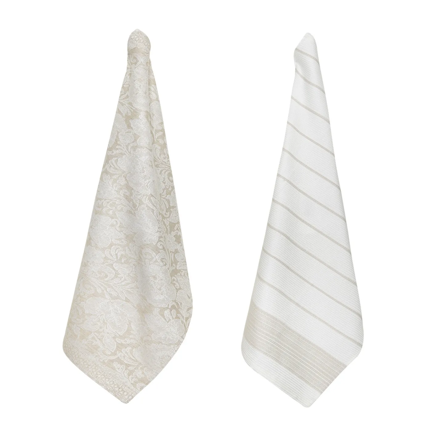 coincasa Grembiuli E Strofinacci|Set 2 strofinacci misto cotone motivo fortuny Beige