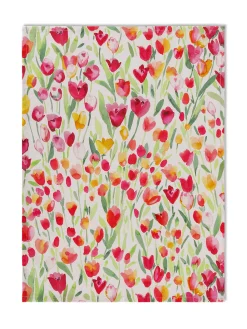 coincasa Grembiuli E Strofinacci|Set 2 strofinacci panama di cotone stampa tulipani Multicolor