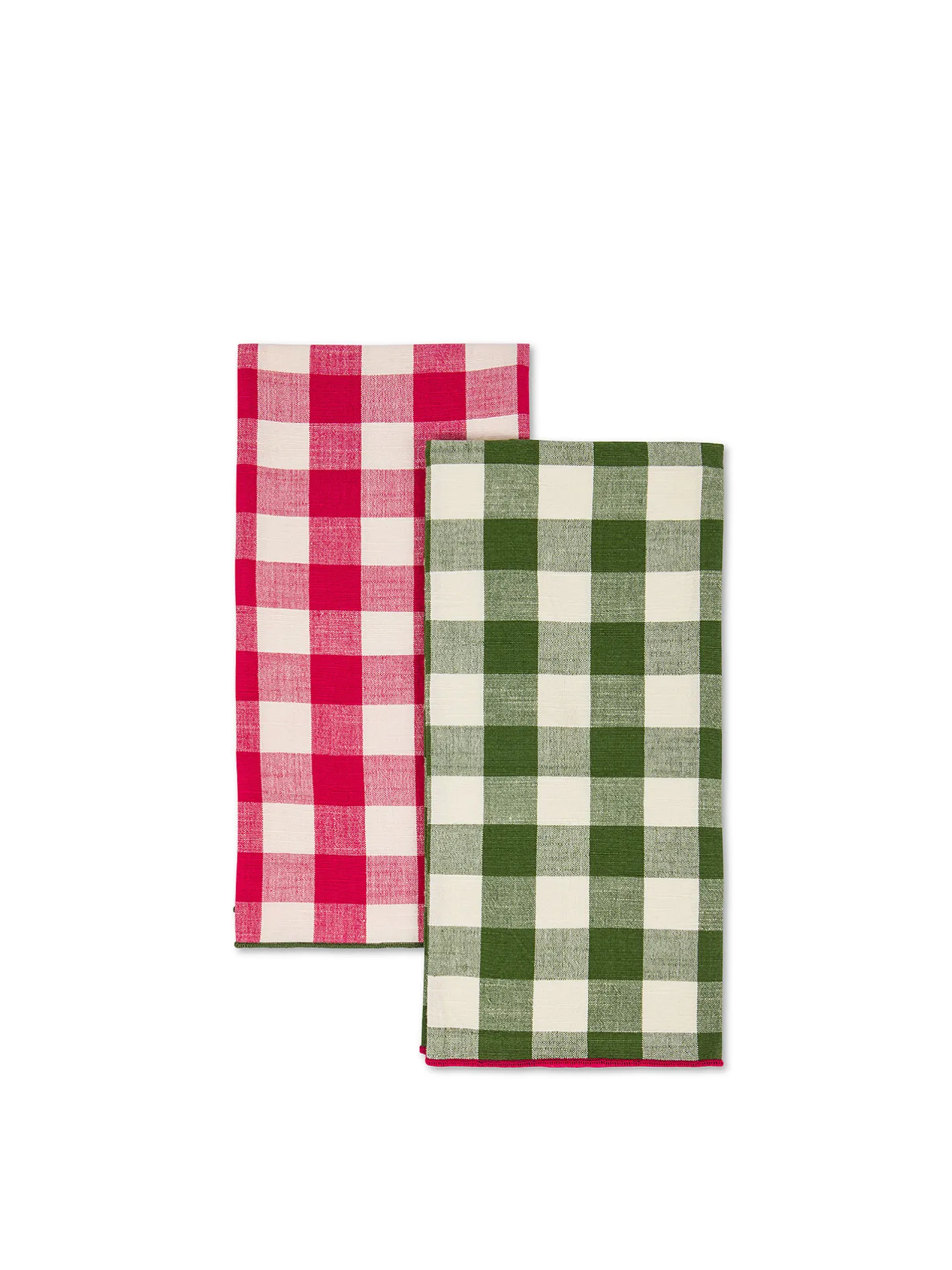 coincasa Grembiuli E Strofinacci|Set 2 strofinacci puro cotone motivo check Multicolor
