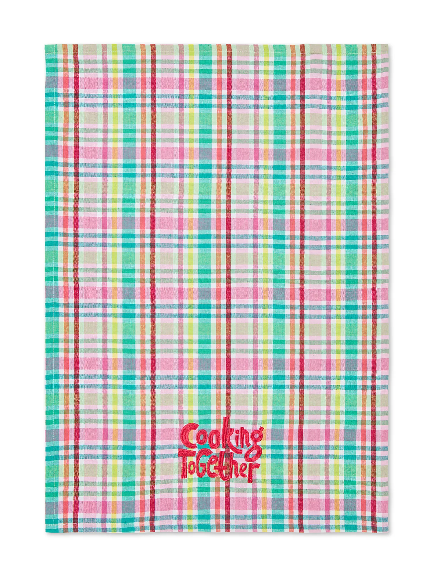 coincasa Biancheria Da Tavola|Grembiuli E Strofinacci|Set 2 strofinacci puro cotone ricamo verdure Multicolor