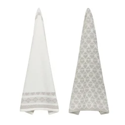 coincasa Grembiuli E Strofinacci|Set 2 strofinacci puro cotone motivo cuori Rosso scuro