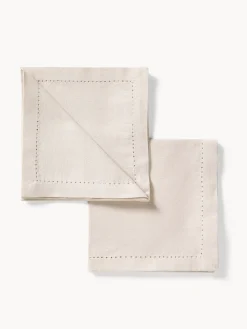 coincasa Tovaglie E Tovaglioli|Tovaglie E Runner Natalizi|Set 2 tovaglioli in cotone e lurex con orlo à jour Bianco