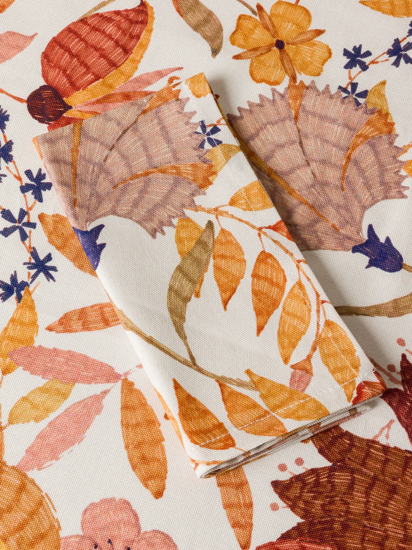 coincasa Biancheria Da Tavola|Tovaglie E Tovaglioli|Set 2 tovaglioli in puro cotone stampa foliage Arancione