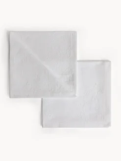 coincasa Biancheria Da Tavola|Tovaglie E Tovaglioli|Set 2 tovaglioli in puro cotone jacquard motivo floreale Bianco