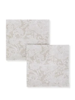 coincasa Biancheria Da Tavola|Tovaglie E Tovaglioli|Set 2 tovaglioli lino e cotone motivo ornamentale Bianco