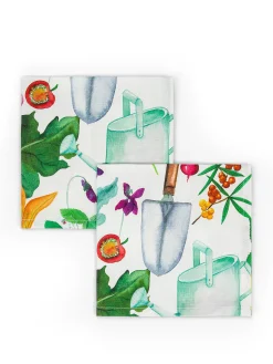 coincasa Biancheria Da Tavola|Tovaglie E Tovaglioli|Set 2 tovaglioli panama di cotone stampa vegetale Multicolor