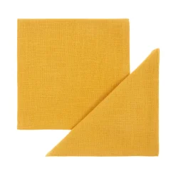 coincasa Biancheria Da Tavola|Tovaglie E Tovaglioli|Set 2 tovaglioli puro cotone fiamamto tinta unita Giallo ocra