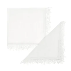 coincasa Biancheria Da Tavola|Tovaglie E Tovaglioli|Set 2 tovaglioli puro cotone bordo in pizzo Bianco