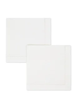 coincasa Biancheria Da Tavola|Tovaglie E Tovaglioli|Set 2 tovaglioli puro lino orlo ajour Bianco