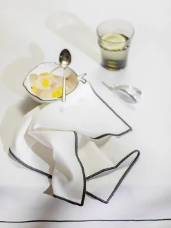 coincasa Biancheria Da Tavola|Tovaglie E Tovaglioli|Set 2 tovaglioli slub di cotone con overlock Bianco