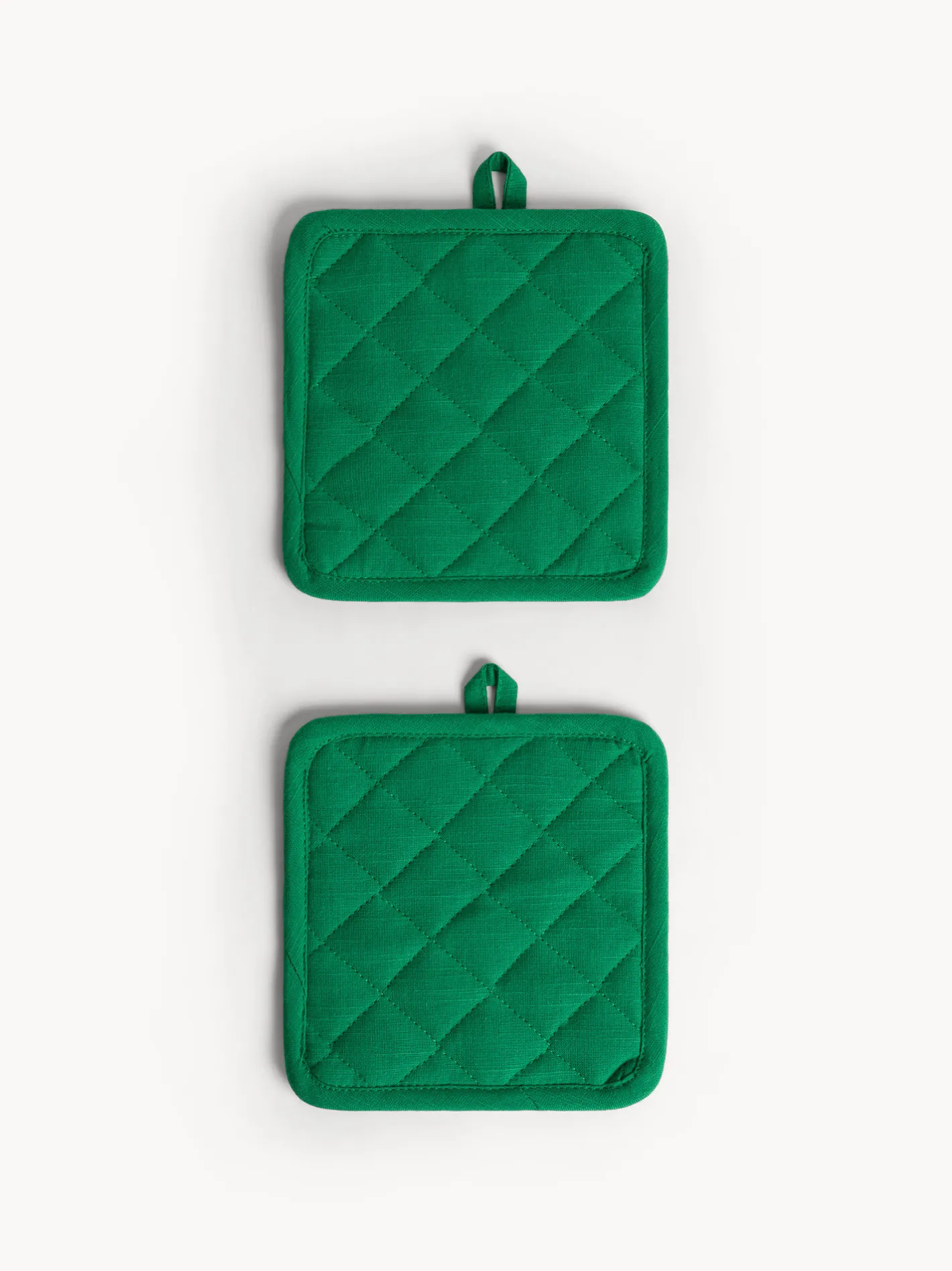 coincasa Presine E Guanti Da Cucina|Set di 2 presine in slub di cotone tinta unita Verde