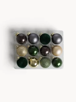 coincasa Palline|Set di 16 sfere decorazione per albero miste Verde