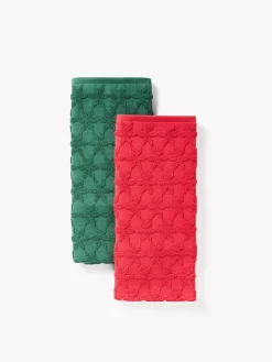 coincasa Grembiuli E Strofinacci|Strofinacci E Presine Natalizie|Set di 2 strofinacci in spugna di cotone jacquard Multicolor