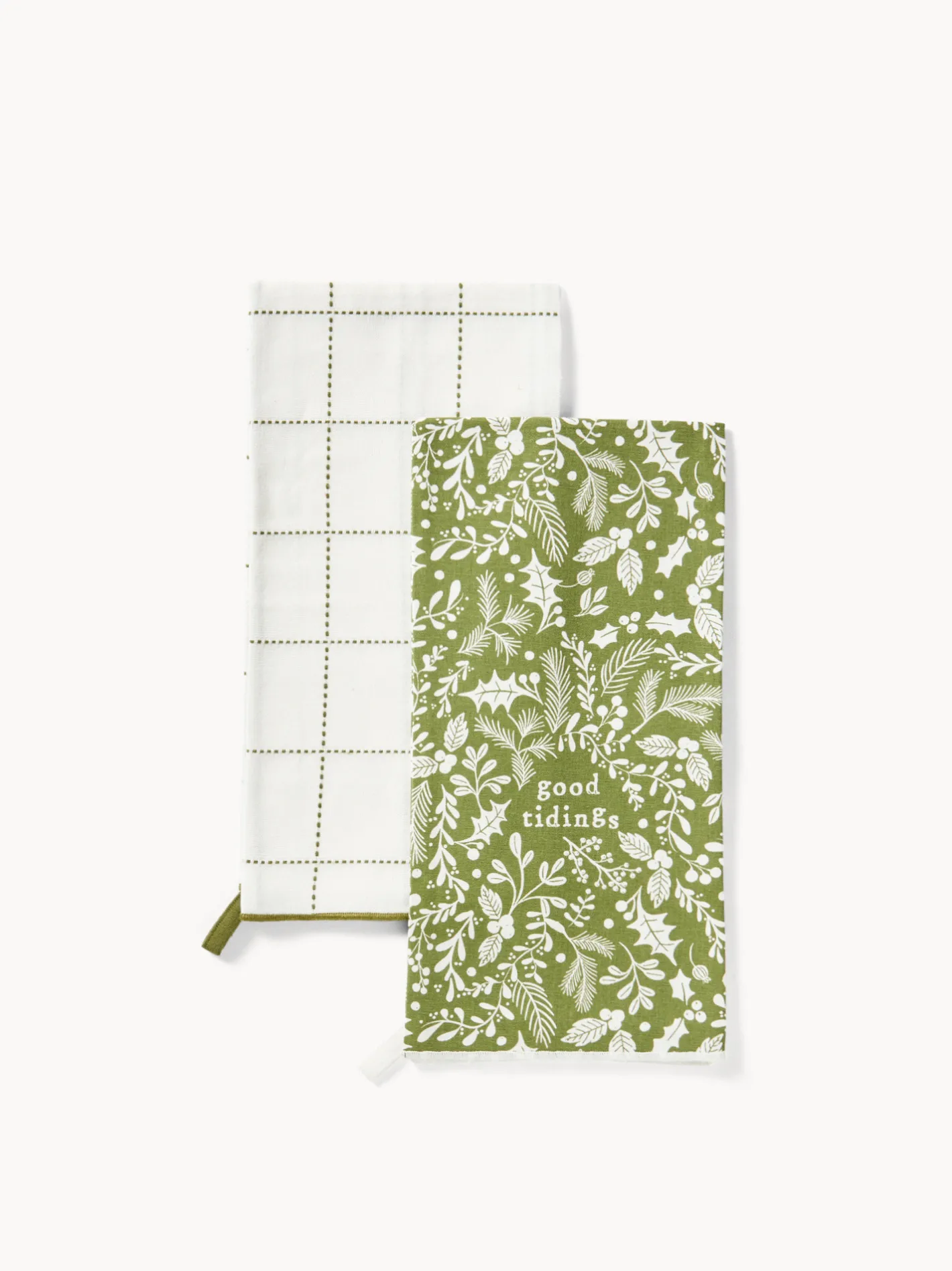 coincasa Grembiuli E Strofinacci|Strofinacci E Presine Natalizie|Set di 2 strofinacci natalizi in puro cotone Multicolor