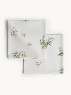 coincasa Biancheria Da Tavola|Tovaglie E Tovaglioli|Set di 2 tovaglioli in drill di cotone Fiori di cotone by Tessitura Randi Bianco